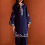 Heer Ready to Wear Embroidered 2-Piece Dress – Blue
