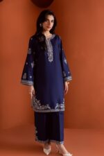 Heer Ready to Wear Embroidered 2-Piece Dress – Blue