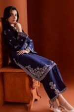Heer Ready to Wear Embroidered 2-Piece Dress – Blue