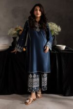 Heer Ready to wear embroidered 2 pc dress Navy blue