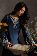 Heer Ready to wear embroidered 2 pc dress Navy blue