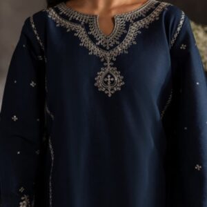 Heer Ready to wear embroidered 2 pc dress Navy blue
