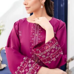 Heer Ready to Wear 2-Piece Embroidered Dress – Shocking Pink