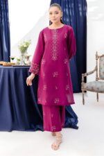Heer Ready to Wear 2-Piece Embroidered Dress – Shocking Pink