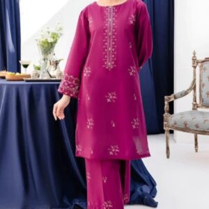 Heer Ready to Wear 2-Piece Embroidered Dress – Shocking Pink