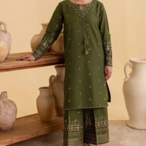 Heer Ready to Wear 2-Piece Embroidered Dress – Mehndi